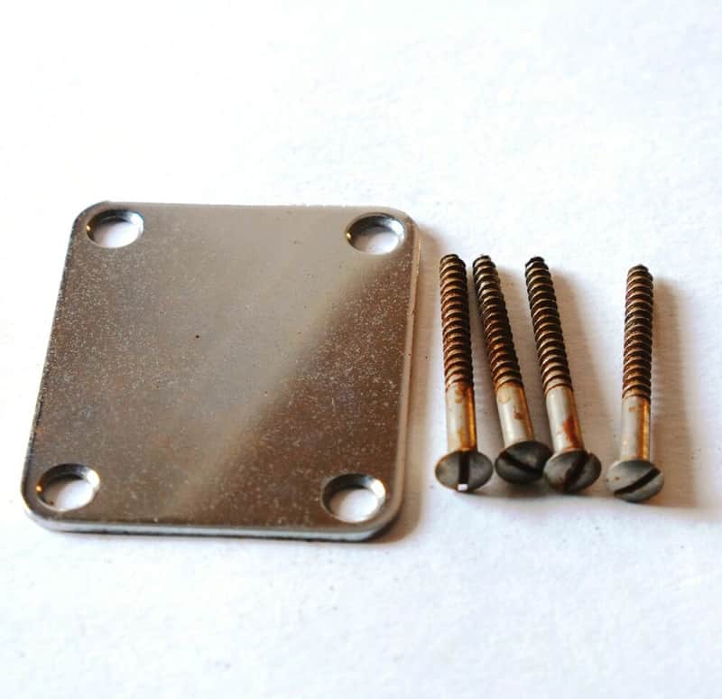 Aged 50s Vintage Neckplate 4 Hole GuitarSlinger Parts fits to Tele ® image 1