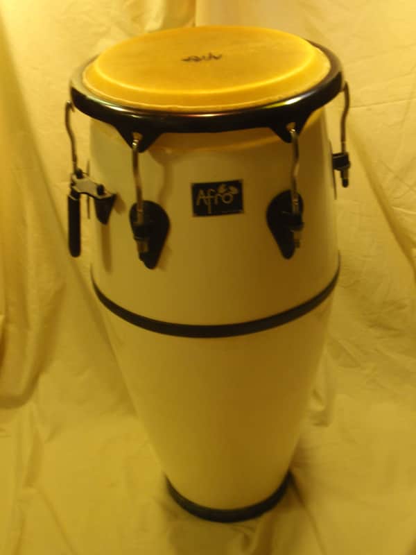 Afro Conga Drum - Fiberglass - Made in Thailand  White image 1