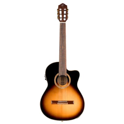 Ortega RCE158SN-TSB Performer Series Solid Spruce Top Mahogany Neck Cutaway Nylon 6-String Classical Acoustic-Electric Guitar w/Gig Bag image 3