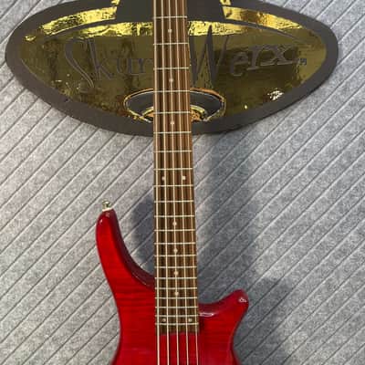 Dillion Avalanche Bass Rare Five String BEAST! Cherry! In-USA Setup! 2000's - Red image 5
