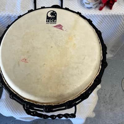 24" tall TOCA DJEMBE DRUM FREESTYLE With String Strap Lizard Design. 12" drum image 6