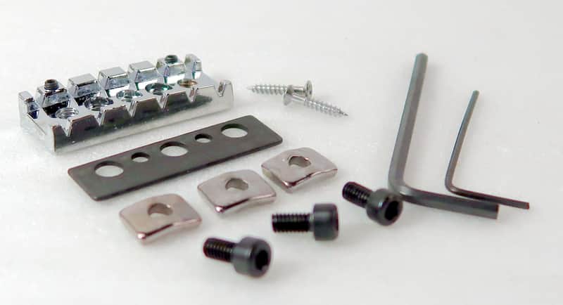 Locking Nut Chrome Floyd Rose ® Type Adjustable Chrome 42.5mm Complete Kit image 1