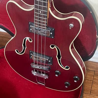 Vintage Ovation Typhoon Bass 1222-2 Fretted 1968/69 - Wine Red image 3