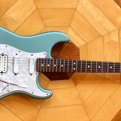 2001 Fender USA Lone Star American HSS Stratocaster Electric Guitar Teal Green Metallic Fender Padded case image 3