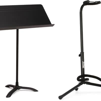 Manhasset Model 51 Fourscore Music Stand Bundle with On-Stage Stands XCG-4 Classic Guitar Stand image 1