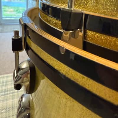 Ayotte (Ray Era) Wood Hoop 5 piece 90s - Gold sparkle image 13