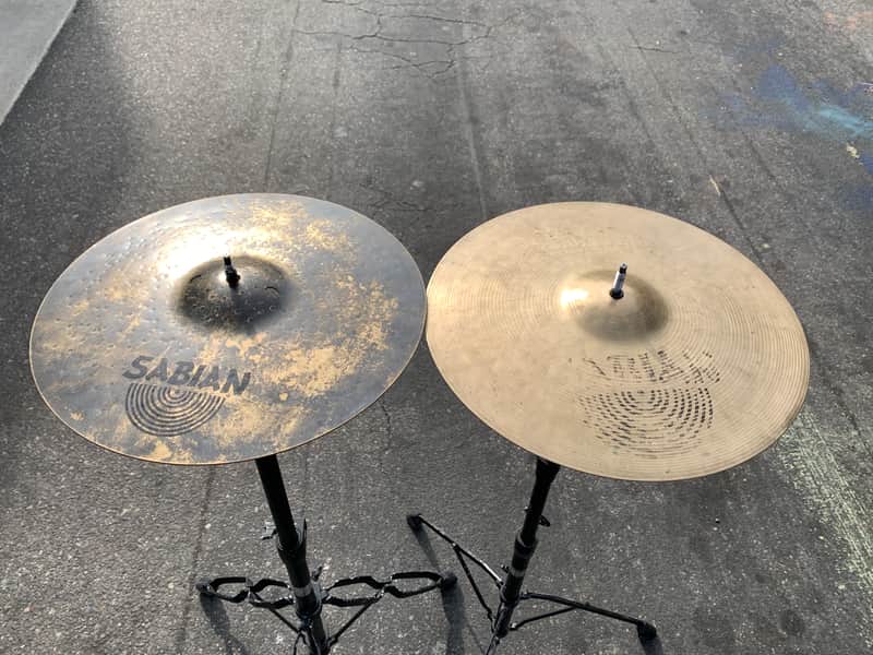 Sabian 14" HH Hand Hammered Fusion Hi-Hat Cymbals (Pair) 1992 - 2015 - Natural image 1