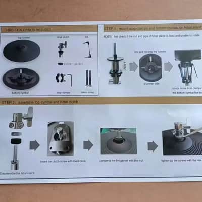 Lemon HHC14 14” Hi Hat Cymbals for Roland Alesis image 7