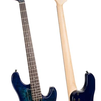Cort GBFUSION4BB GB-Fusion 4 Solid Alder Body Spalted Maple Top Hard Maple C Shape Neck 4-String Electric Bass Guitar image 8