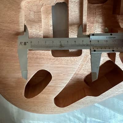 Mahogany Wood HSH Guitar Strat Style Body, with Double Locking Bridge Routing image 6