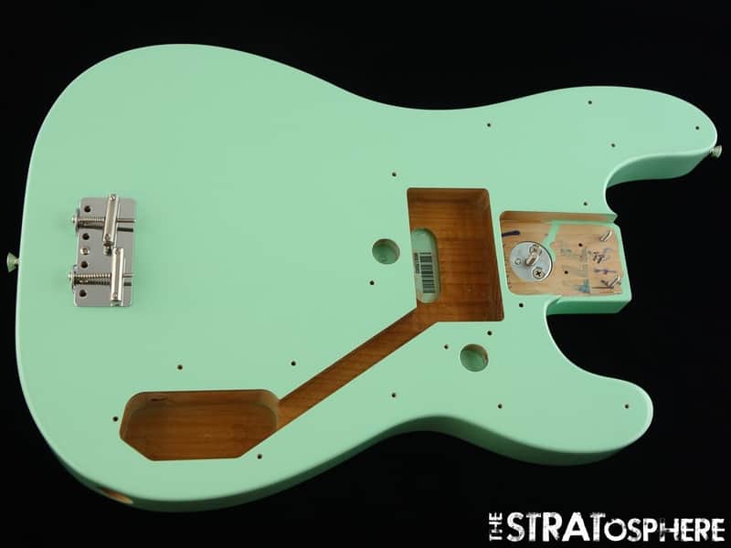 Fender Vintera II 70s Telecaster Tele BASS BODY + HARDWARE Alder Surf Green image 1
