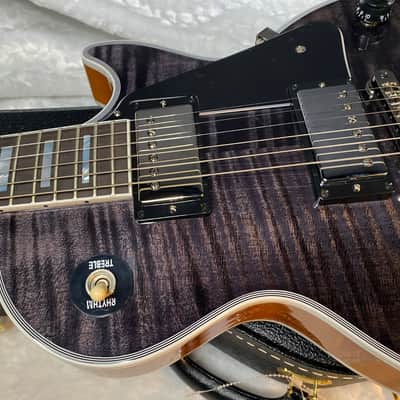 NEW! Gibson Dealer Select Custom Shop Les Paul Custom AAA Figured Flame Top - Transparent Black / Natural Back - Authorized Dealer - WOW! WOW! WOW! 8.9 lbs - G05989 image 10