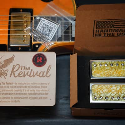 The Revival™ PAF Humbucker Set — Handwound | Unpotted | Aged Pearl Cover | USA Boutique image 3