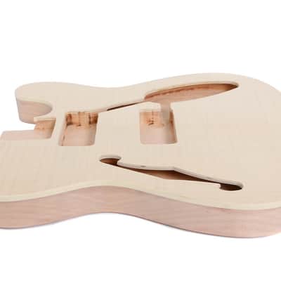 Telecaster Style Electric Guitar Body Semi Hollow, Mahogany Wood image 6