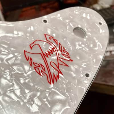White Pearl 4 Ply Pickguard for Epiphone Firebird w/ Decal Made In USA by WD image 4