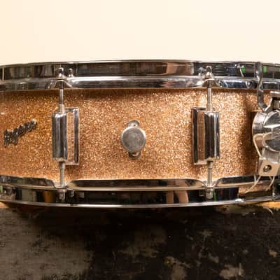 1960s Rogers 5x14 Powertone Champagne Snare Drum image 2