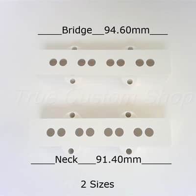 True Custom Shop® White Neck & Bridge Pickup Cover Set for Fender Jazz Bass image 3