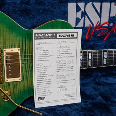 ESP USA Custom Shop Eclipse FR Flame Maple Top Lime Burst 2022 w/OHSC image 12