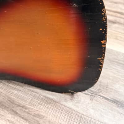 Vintage Tiesco Checkmate Guitar 1970 Sunburst 6 String Classical Flattop image 24