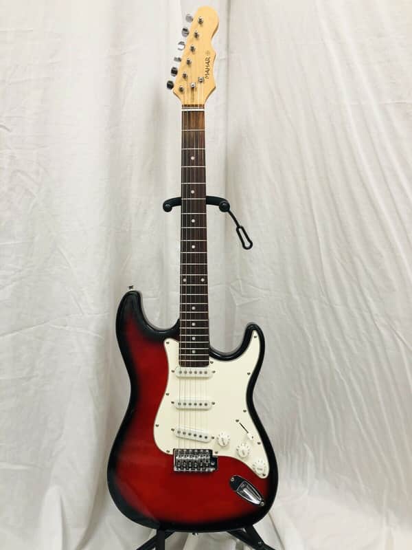 Mahar Strat Style Electric Guitar Red And Black image 1