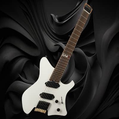 EART GW-7F, 7 String Headless Shape Guitar, Roasted Ash Solid Body, 24F Rounded Ends Jumbo Stainless Steel image 13