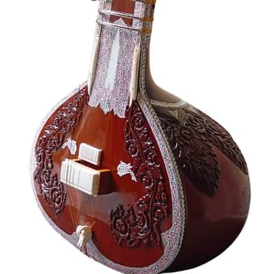 Sitar Gulab Patta Indian Brown Sitar 7 Main String 13 Vibration With Bag Musical Instruments Gift For Professional Player and Beginners image 3