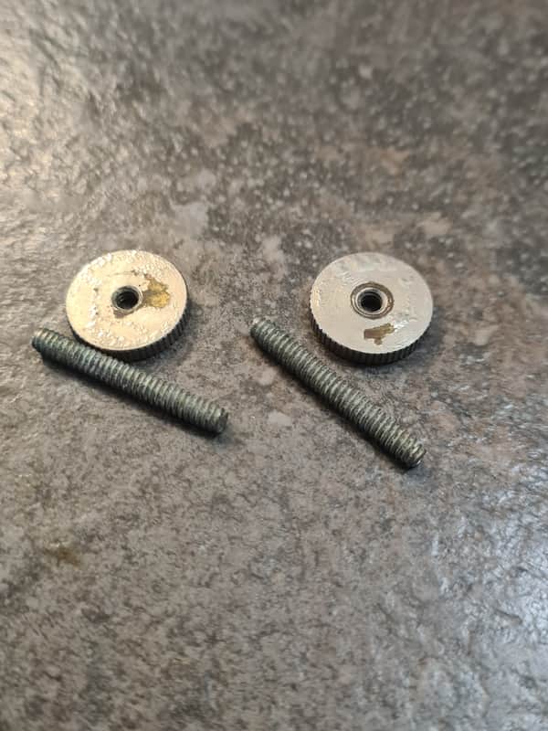 Gibson ABR-1 thumb wheels & pin posts 1950s 1960s - nickel image 1