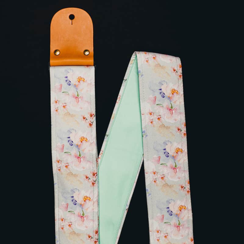 Mr.Strapsky Pastel Roses (Mint) Guitar Strap image 1
