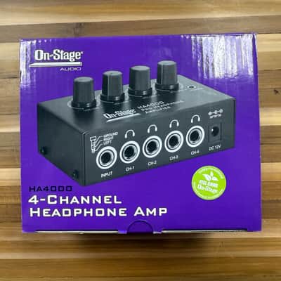 On-Stage HA4000 4-Way Pro Headphone Amplifier 2010s - Black image 1