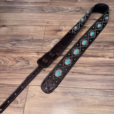 Carlino Orianthi turquoise chocolate leather strap 2026 - Chocolate image 2