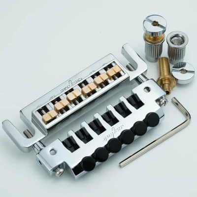 Chrome Guitar Wraparound Bridge with TP6 Tailpiece image 1