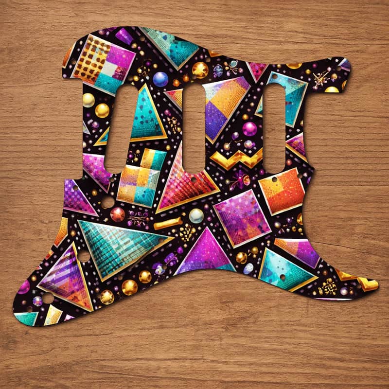 Stratocaster SSS 11 Hole Pickguard USA/Mexico UV Printed Graphics image 1