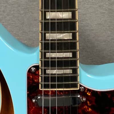 D'Angelico Premier Bedford SH Semi-Hollow - Sky Blue with Tremelo and Gig Bag image 4