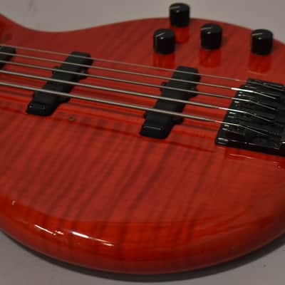 1990 Pedulla MVP-5 Bass Fretless Conversion 5-String Red w/HSC image 11