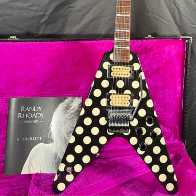 1998 Jackson USA Custom Shop Randy Rhoads - Limited Edition Flying V - Black with White Polka Dots - 150/150 image 21