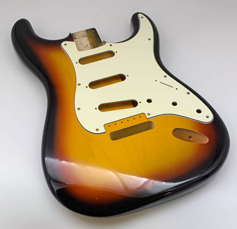 3lbs 8oz BloomDoom Nitro Lacquer Aged Relic 3-Tone Sunburst S-Style Vintage Custom Guitar Body image 1
