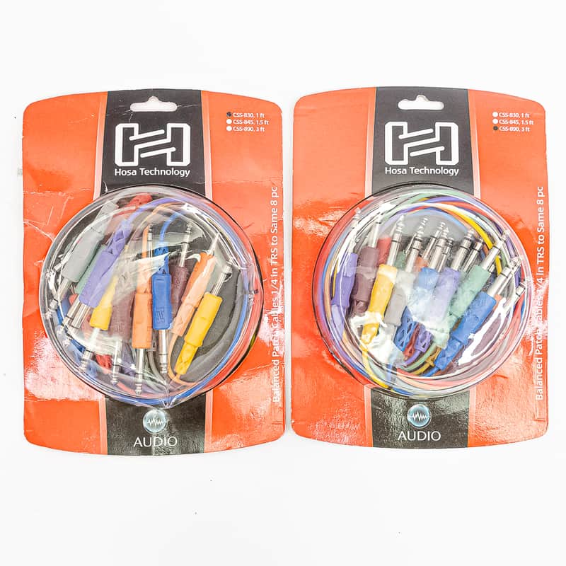 Hosa 1/4" TRS Patch Cables 2-Pack – CSS-830 (1ft) & CSS-890 (3ft) – Brand New image 1