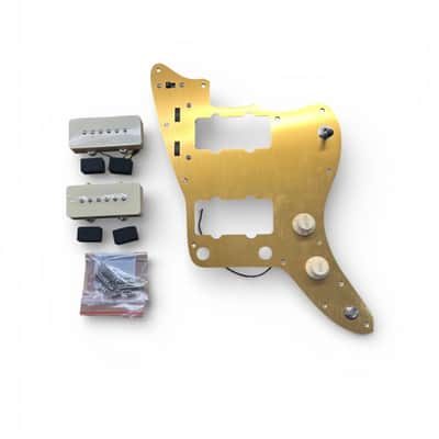 New Gold Aluminum Jazzmaster Electric Guitar Pickguard Pickups Wiring Harness Jazz Master PG image 1