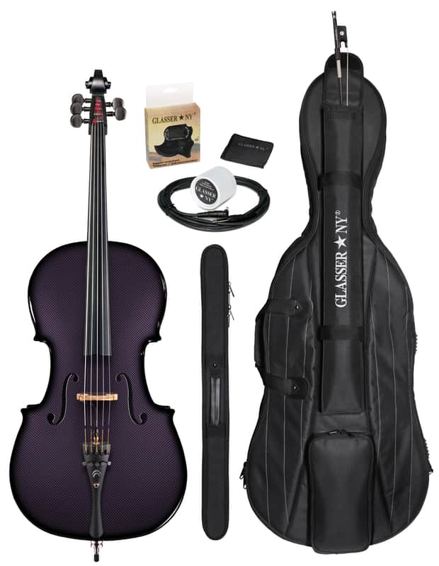 Glasser Carbon Composite Acoustic Electric 5-String Cello Outfit 4/4 size 2020s Purple image 1