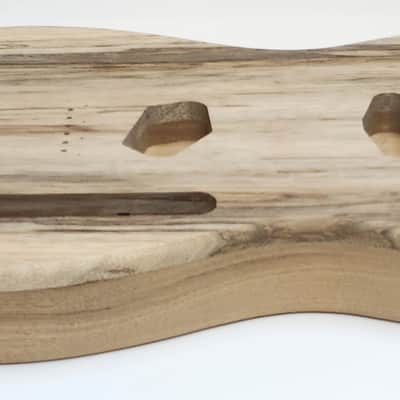 Shepard Custom Guitars Custom Telecaster Body Semi-hollow Backroute F Hole Optional Black Limba top on 3pc roasted Black Limba 2026 - Unfinished image 4