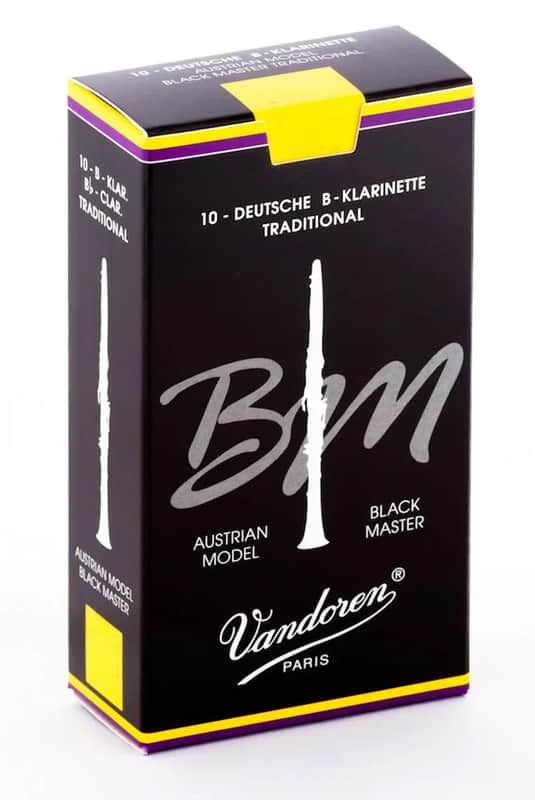 Vandoren Austrian Cut Bb Clarinet Black Master Traditional Reeds - 10 Per Box-5.0 - CR185T - Austrian Model image 1