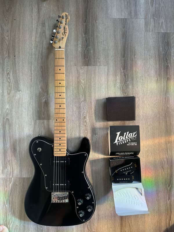 Squier Vintage Modified Telecaster Custom (HH) 2003 - 2013 - Black with Lollar P-90s image 1