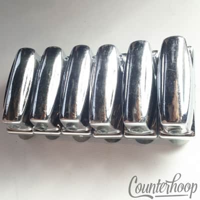Pearl 6x Snare Drum Lugs Chrome 2"Sound King Style Vintage 60s-70s Japan Stencil image 1