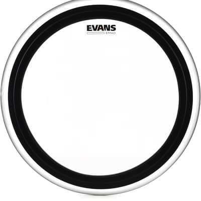 Evans EMAD Clear Bass Drum Batter Head - 20 inch  Bundle with Evans PB2 Double Bass Drum Patch (pair) - Black Nylon image 3
