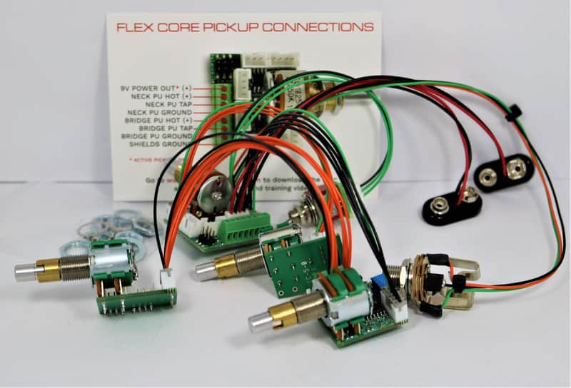 Flex Core 4 band Preamp 4 controls one switch Trickfish Mike pope 500-SYSTEM-3  Chrome Mini Switch image 1