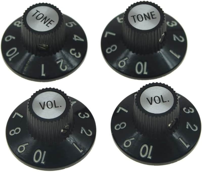 Set of 4 Witch Hat Knobs with Set Screw Guitar Bass Knobs 2 Volume 2 Tone for 72 Telecaster Custom or Guitar Amplifiers image 1