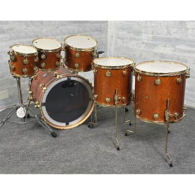 DW Collectors PurpleCore Cherry 6pc Drum Set Brown Birdseye Maple w/Gold Hw image 3