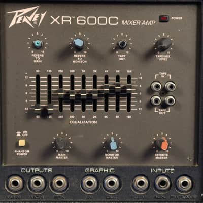 Vintage Peavey XR 600C 6-Channel Powered Mixer Amplifier Amp Series 400 BH image 4