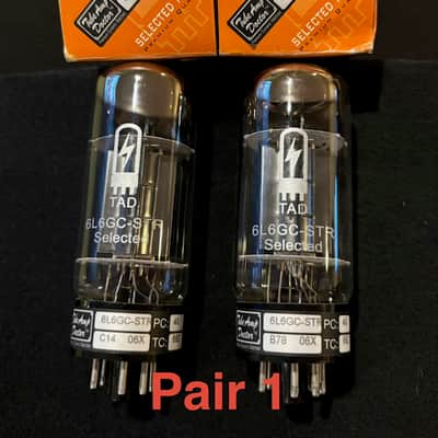 Tube Amp Doctor 6L6GC-STR "Tall Bottle" NOS (pre-2014) Black Plate Matched PAIR. image 2