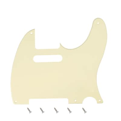 Vintage 5-Hole Tele Pickguard 1 Ply Electric Guitar Pickguard Scratch Plate for USA/Mexican Vintage Style Fender Tele Telecaster JT/HB-18 Cream image 1
